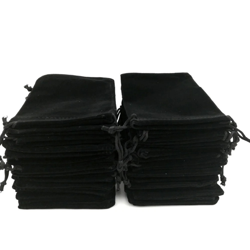 Free Shipping 1PC Black Velvet Gift Bag Jewelry Pouches Drawstring Bag 7X9Cm