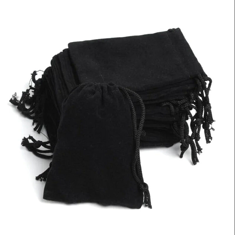 Free Shipping 1PC Black Velvet Gift Bag Jewelry Pouches Drawstring Bag 7X9Cm