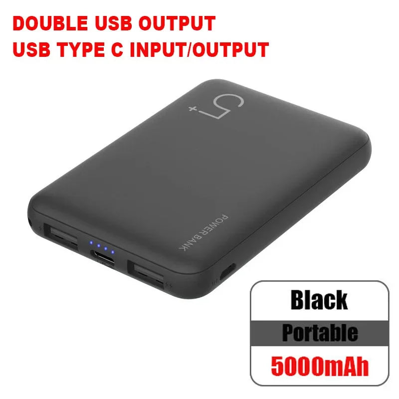 5000Mah Ultra Slim External Battery Polymer Powerbank Portable Phone Charger Type C Power Bank for Iphone Xiaomi Mi Power Bank