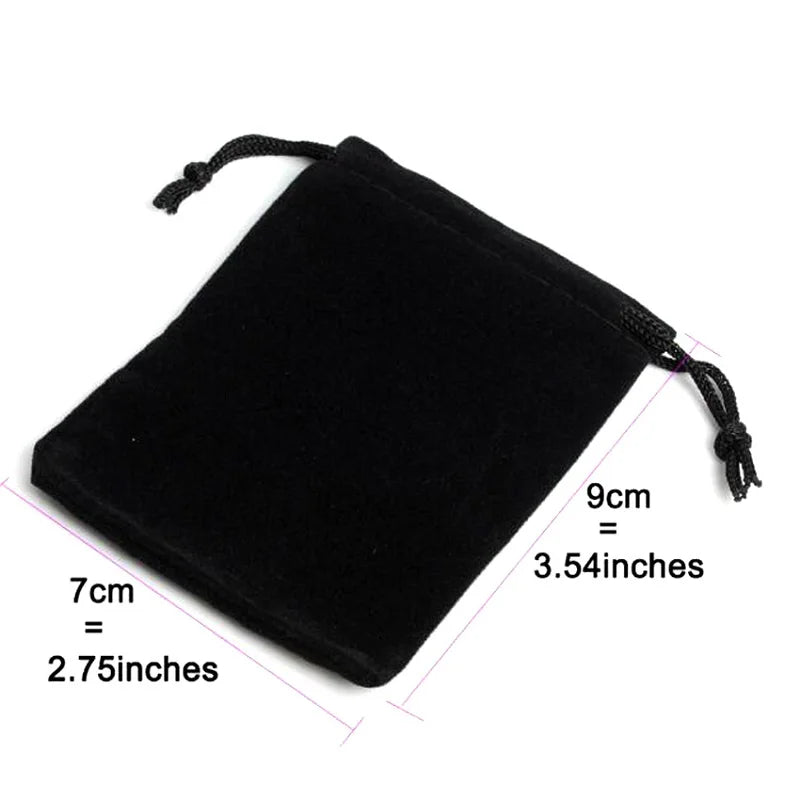 Free Shipping 1PC Black Velvet Gift Bag Jewelry Pouches Drawstring Bag 7X9Cm
