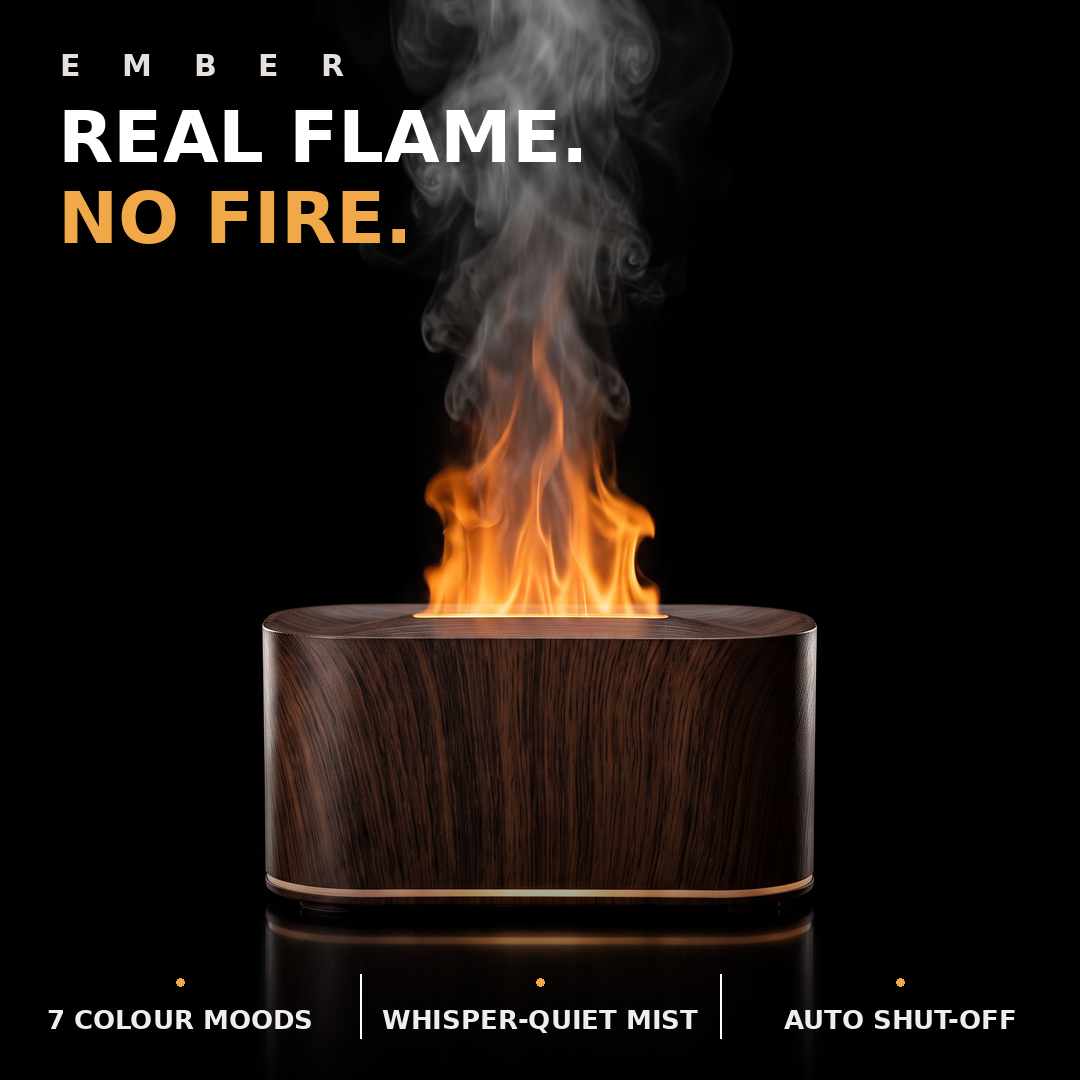 Ember flame diffuser — real flame, no fire