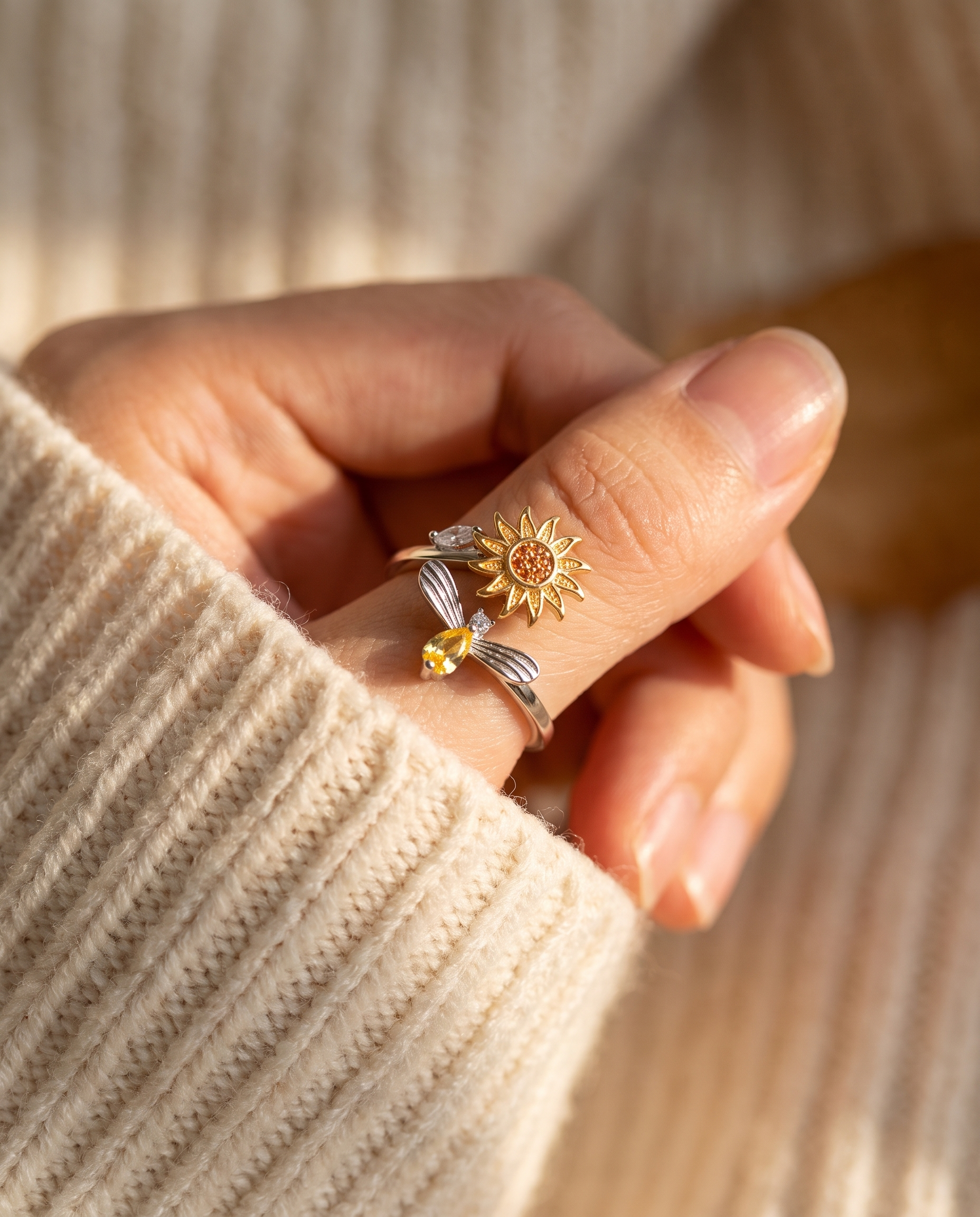 Spinning the Seren sunflower ring