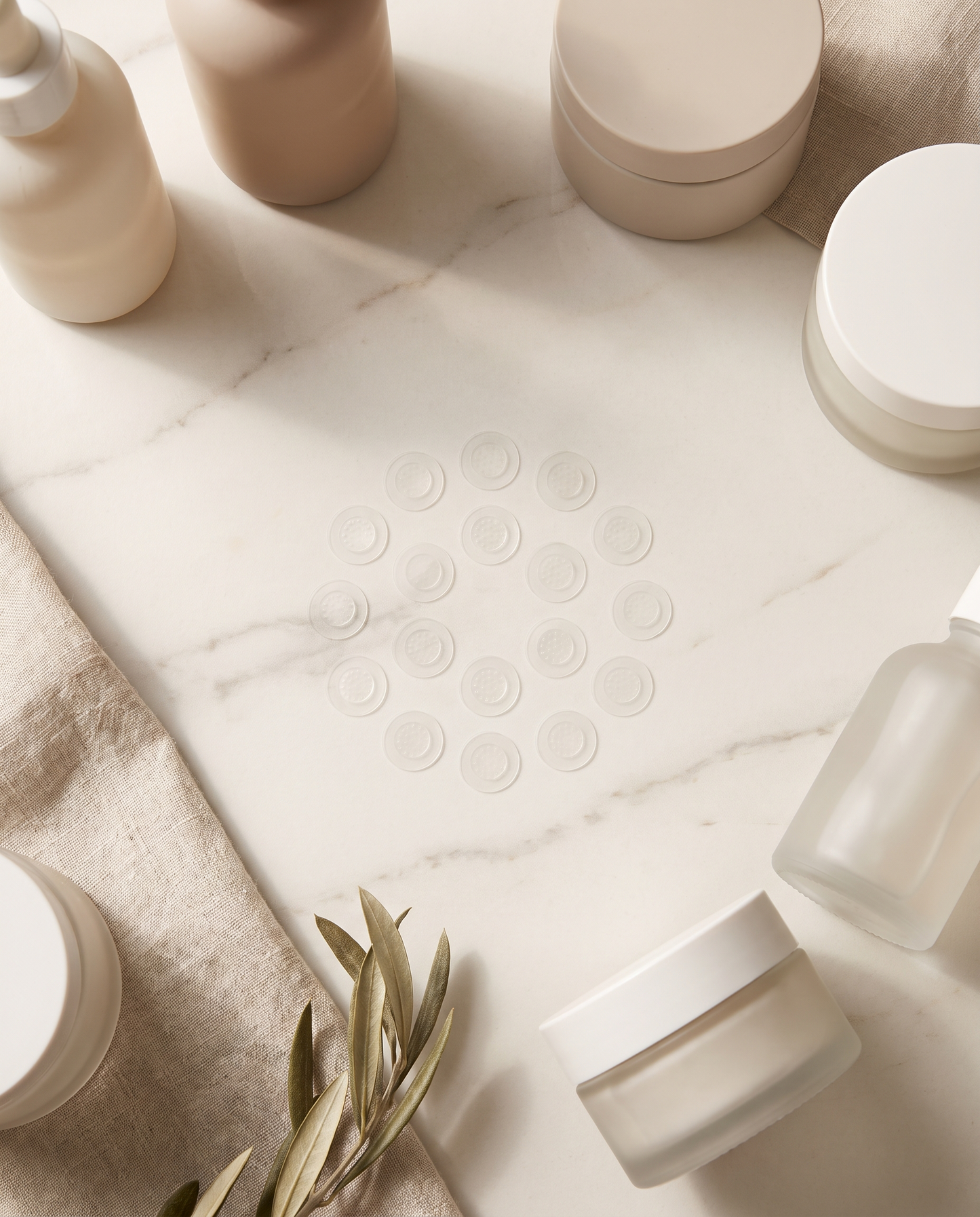 Claro acne patches flatlay