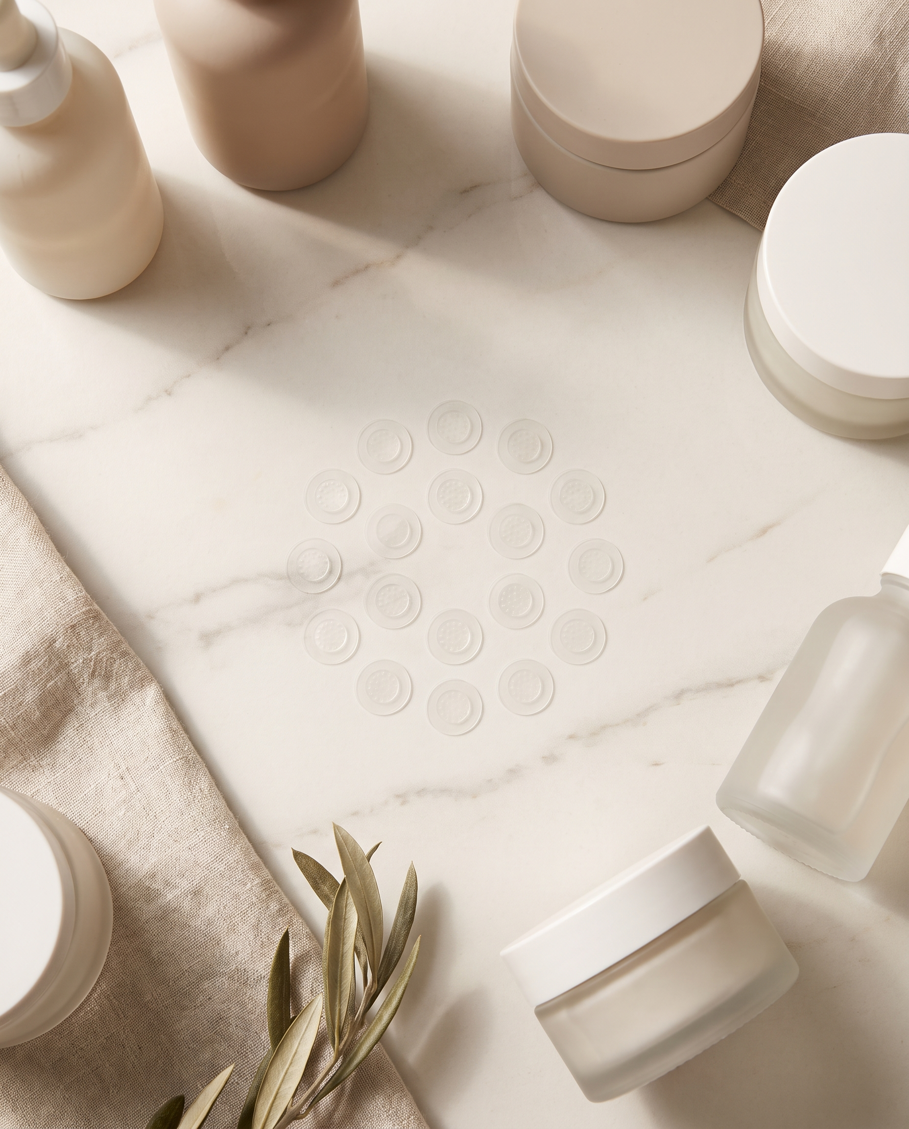 Claro acne patches flatlay